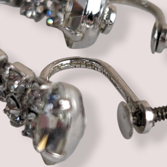 (2/$20) Vintage Jay Flex Sterling Rhinestone Earrings - Picture 5 of 6